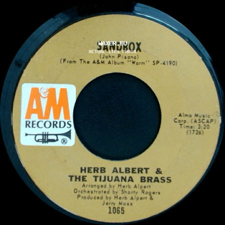 Herb Albert & The Tijuana Brass / Herb Alpert - Sandbox / Without Her side A