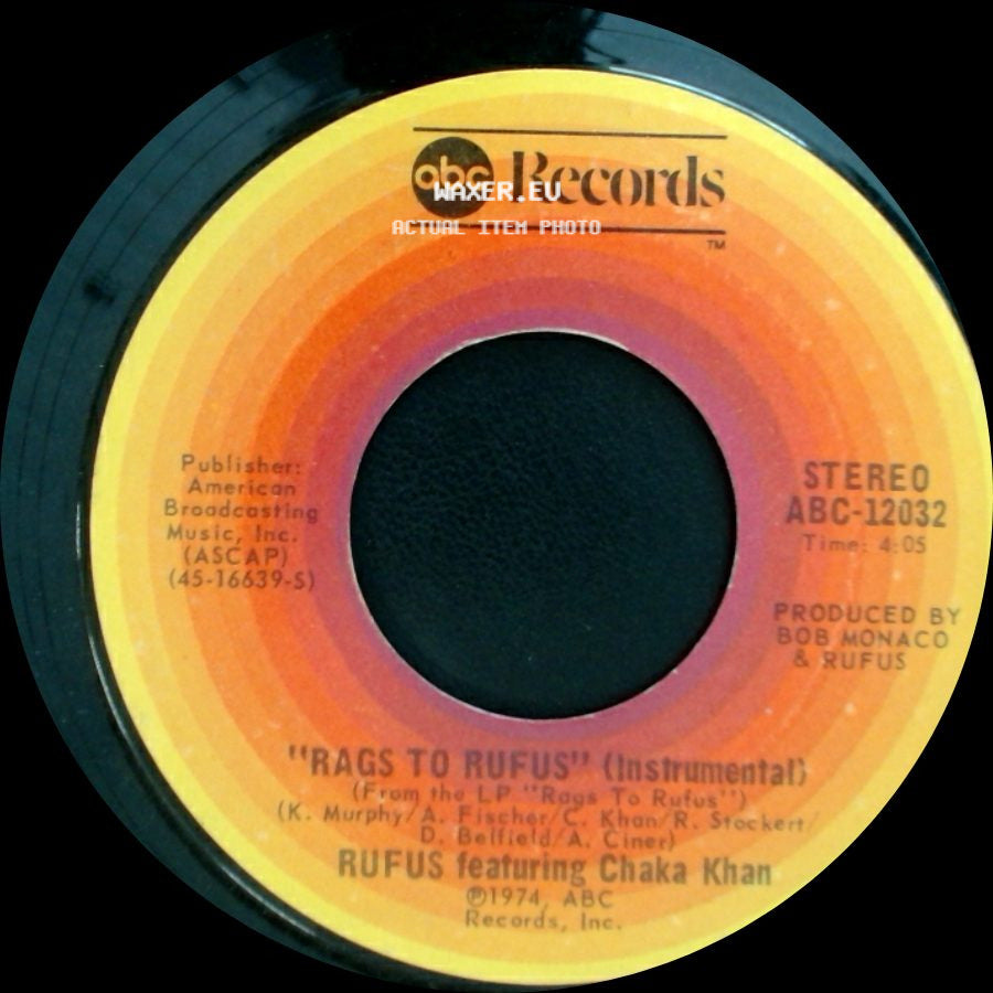Rufus Featuring Chaka Khan - Rags To Rufus (Instrumental) / You Got The Love side A
