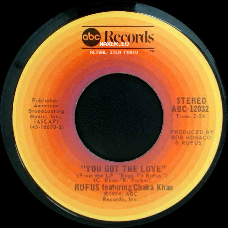 Rufus Featuring Chaka Khan - Rags To Rufus (Instrumental) / You Got The Love side B