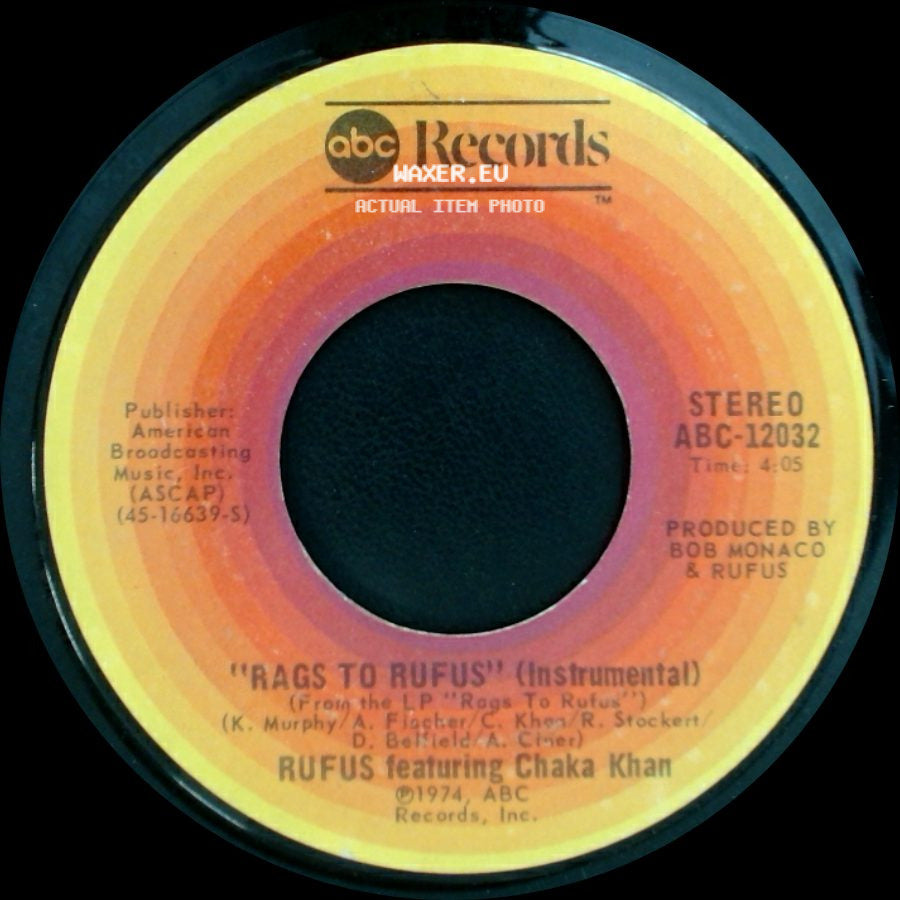Rufus Featuring Chaka Khan - Rags To Rufus (Instrumental) / You Got The Love side A