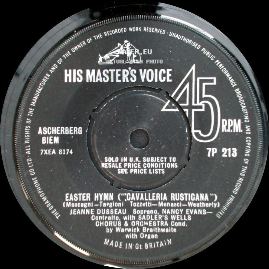Jeanne Dusseau, Nancy Evans, Sadler's Wells Chorus & Orchestra, Warwick Braithwaite / Jeanne Dusseau, Nancy Evans - Easter Hymn (Cavalleria Rusticana) / Barcarolle — Lovely Night, O Night Of Love side A