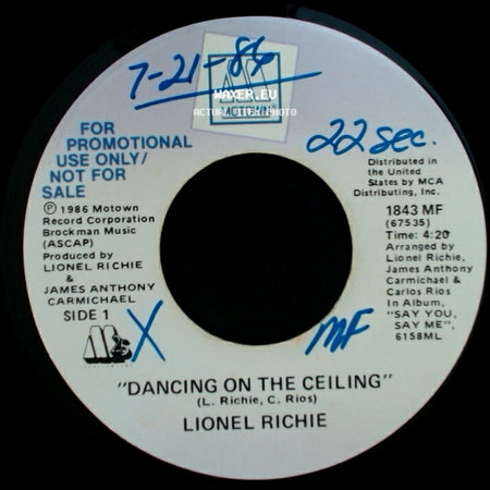 Lionel Richie - Dancing On The Ceiling / Dancing On The Ceiling side B