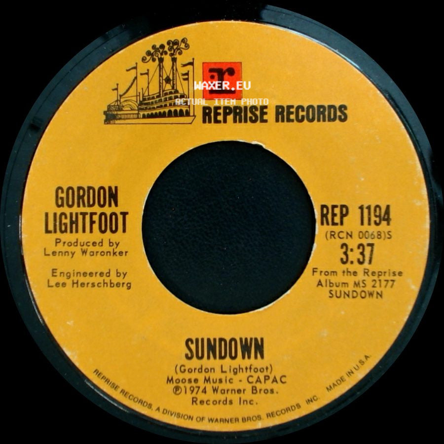 Gordon Lightfoot - Sundown / Too Late For Prayin' side A