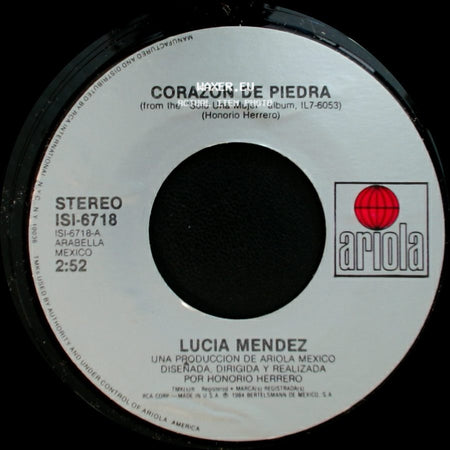 Lucia Mendez - Corazon De Piedra / Solo Un Mujer side A