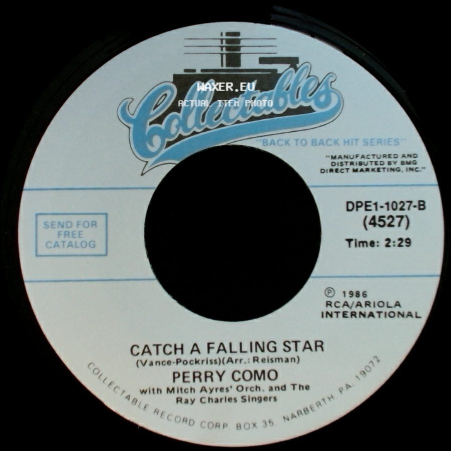 Perry Como - Hot Diggity (Dog Ziggity Boom) / Catch A Falling Star side B
