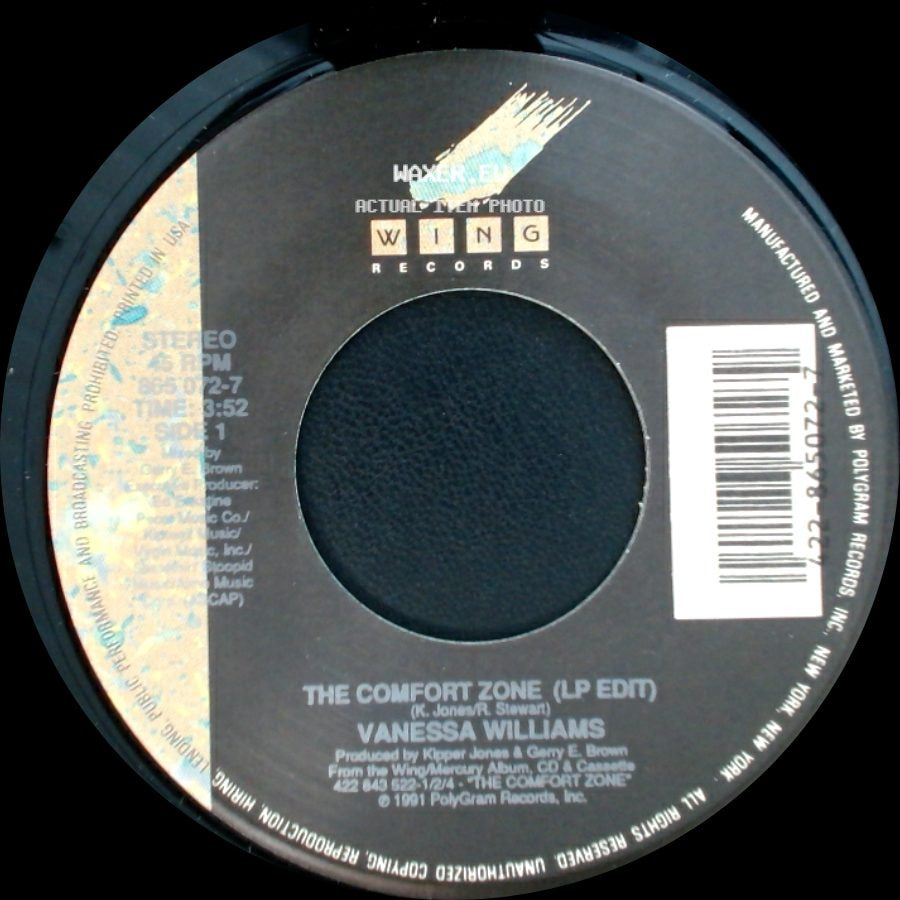 Vanessa Williams - The Comfort Zone (Lp Edit) / The Comfort Zone (Instrumental) side A