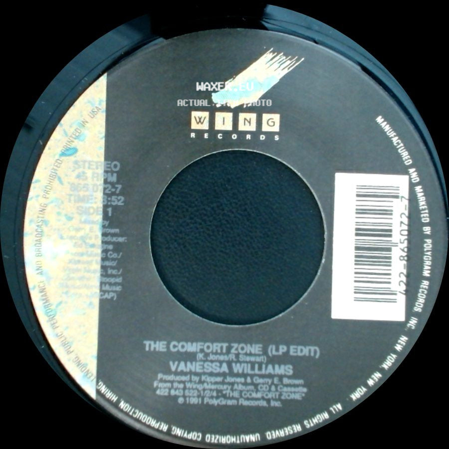 Vanessa Williams - The Comfort Zone (Lp Edit) / The Comfort Zone (Instrumental) side A