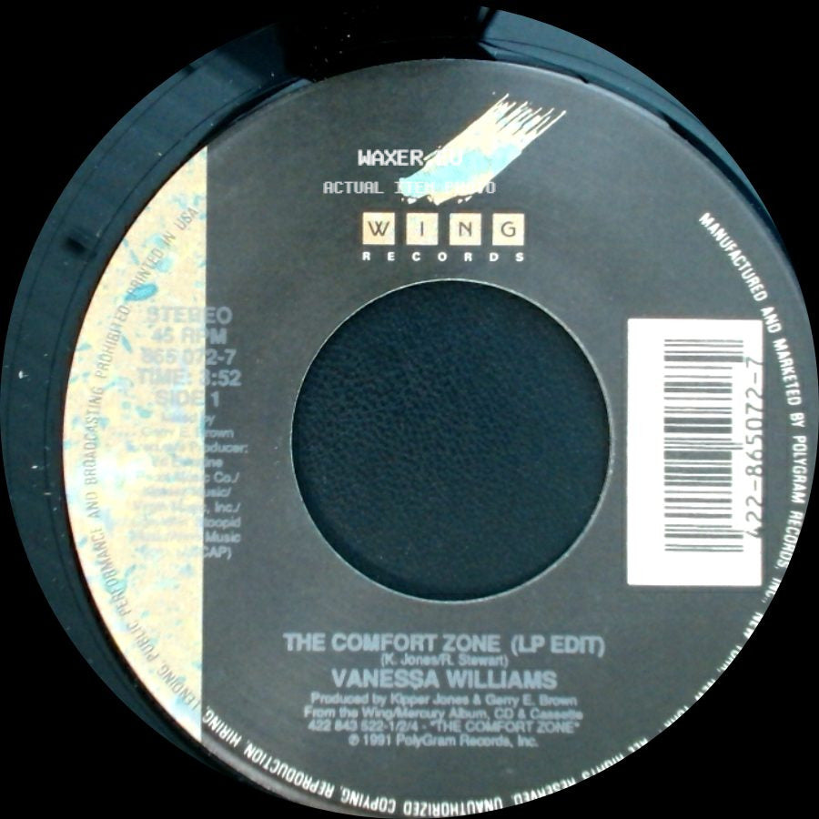 Vanessa Williams - The Comfort Zone (Lp Edit) / The Comfort Zone (Instrumental) side A