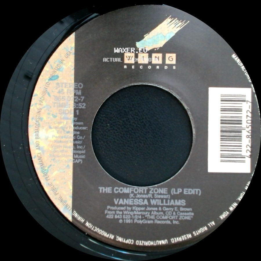 Vanessa Williams - The Comfort Zone (Lp Edit) / The Comfort Zone (Instrumental) side A