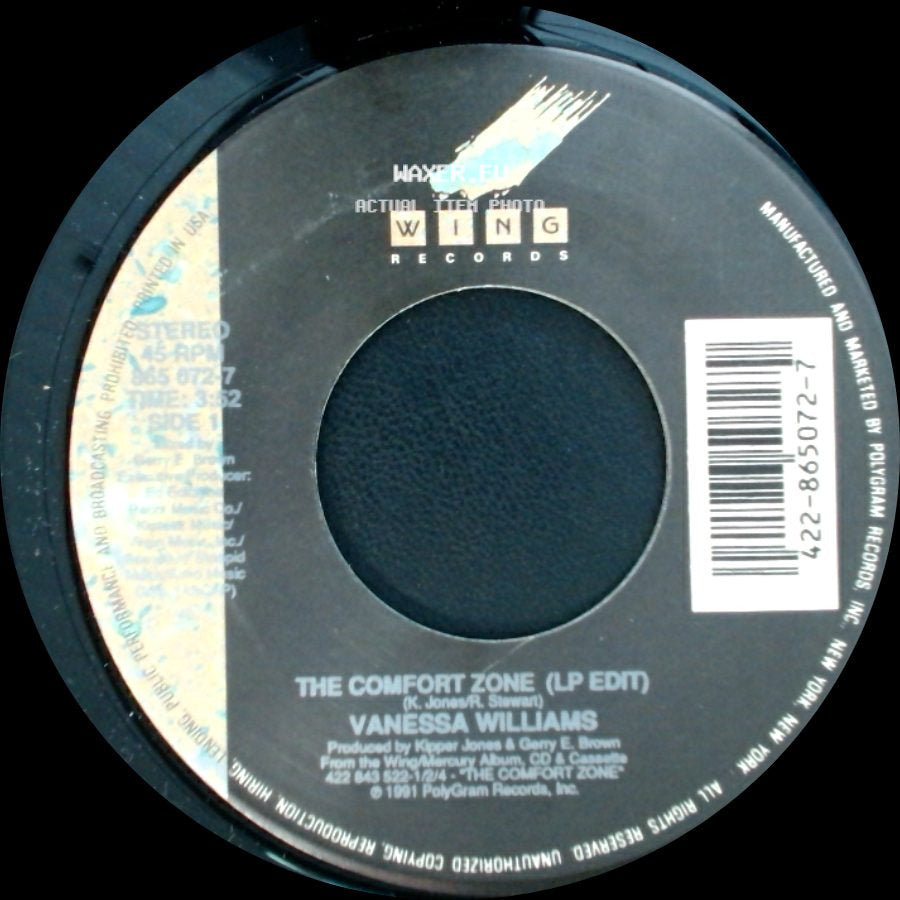 Vanessa Williams - The Comfort Zone (Lp Edit) / The Comfort Zone (Instrumental) side A