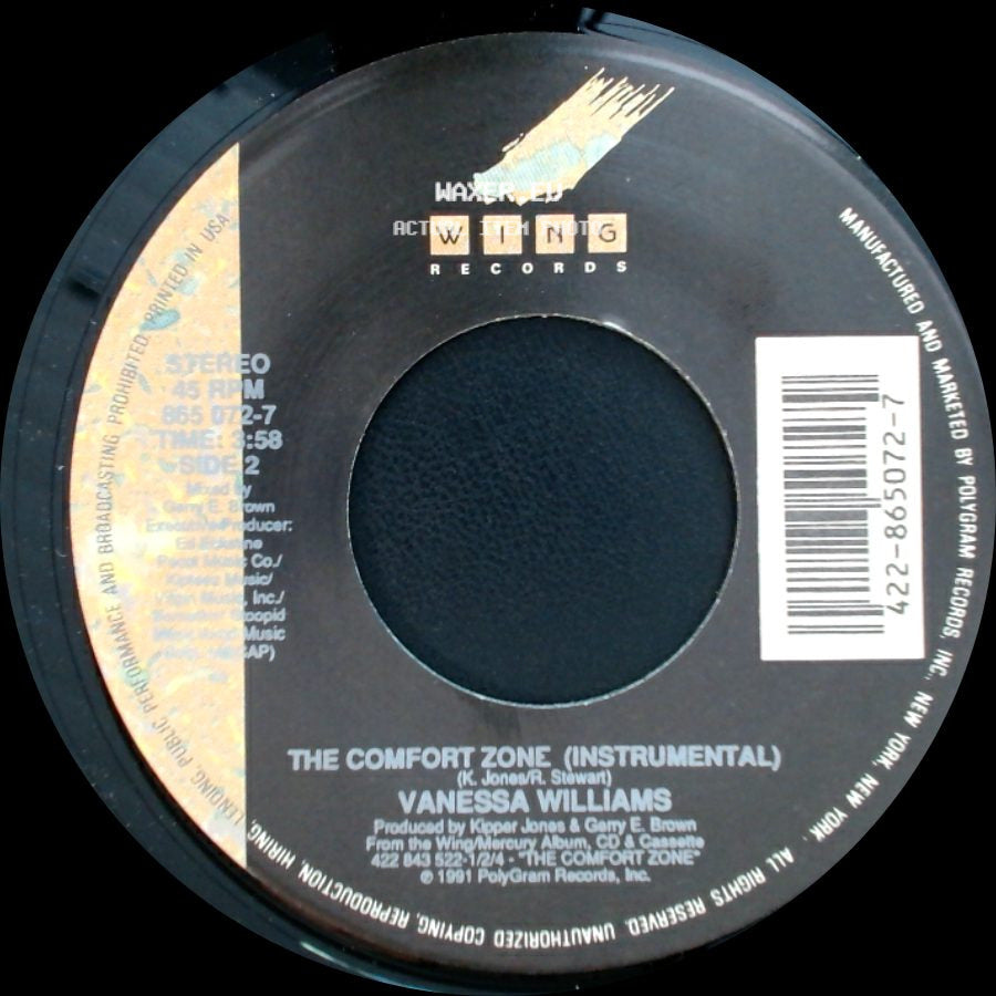 Vanessa Williams - The Comfort Zone (Lp Edit) / The Comfort Zone (Instrumental) side B