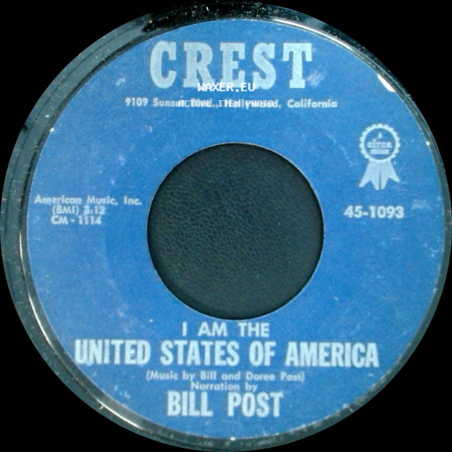 Bill & Doree Post / Bill Post - Pledge Of Allegiance / I Am The United States Of America side B
