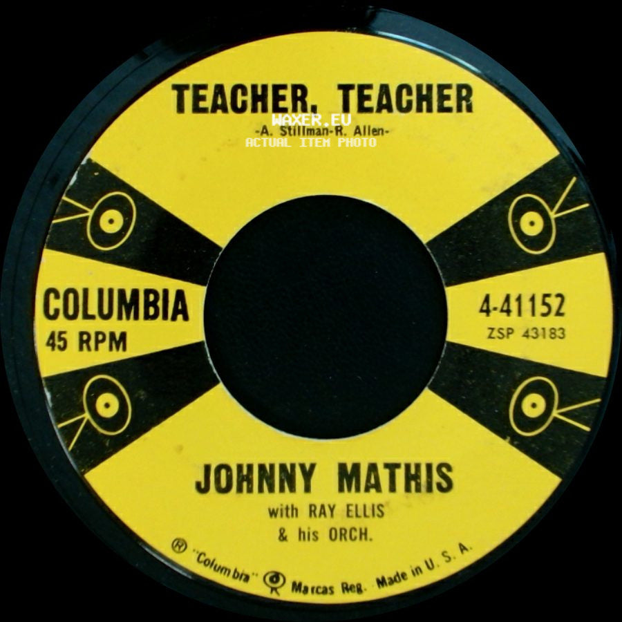 Johnny Mathis With Ray Ellis & His Orch. - Teacher, Teacher / All The Time side A