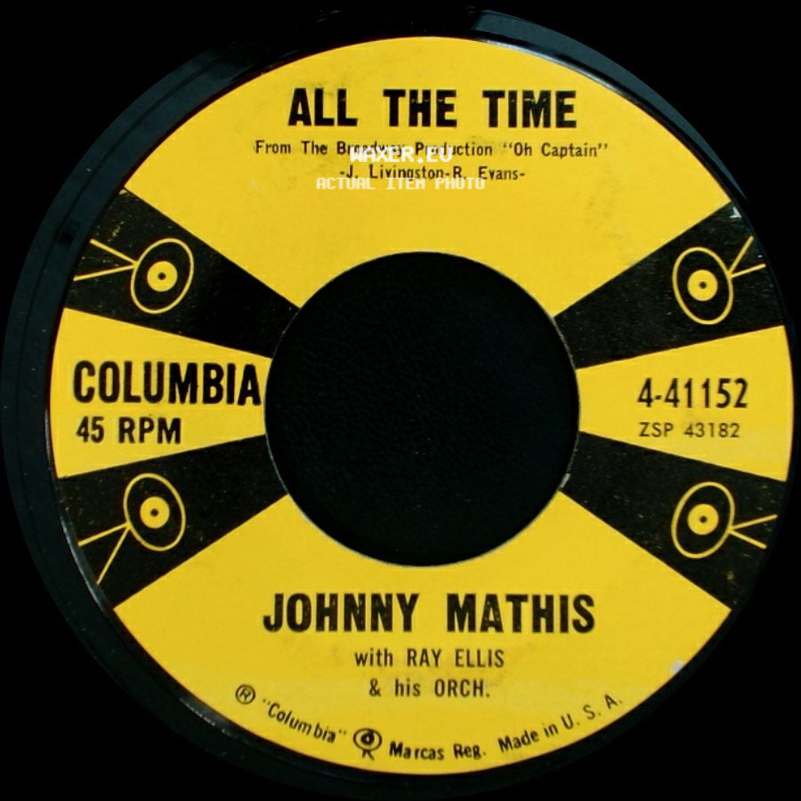 Johnny Mathis With Ray Ellis & His Orch. - Teacher, Teacher / All The Time side B
