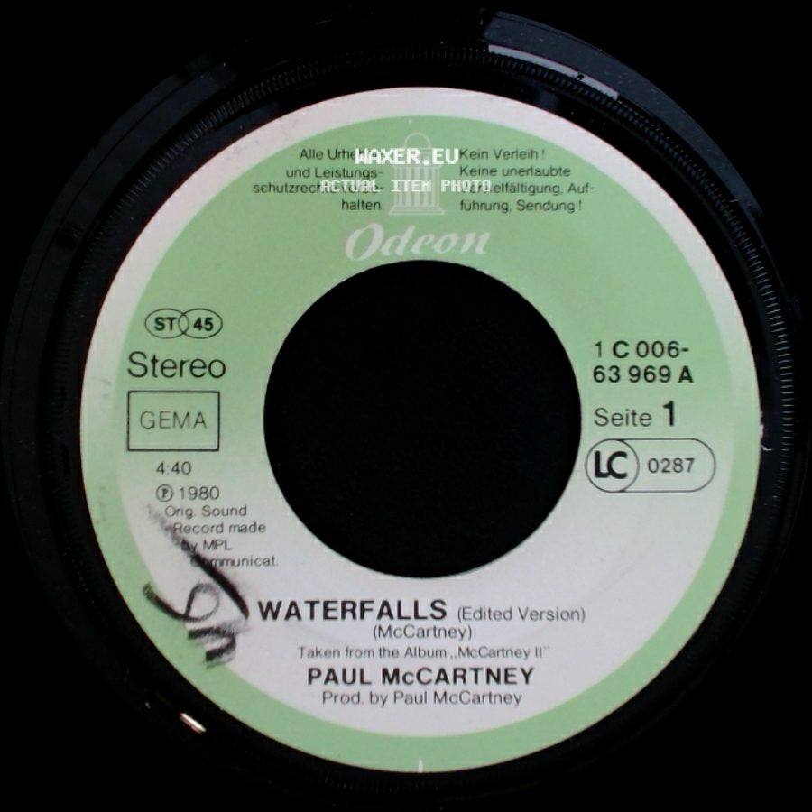 Paul Mccartney - Waterfalls (Edited Version) / Check My Machine side A