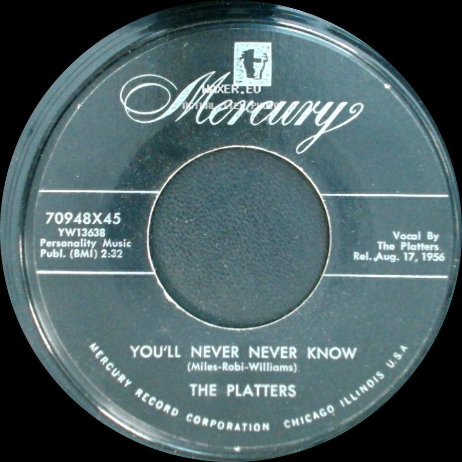 The Platters - It Isn't Right / You'll Never Never Know side B