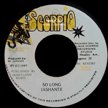 Jah Light / Iashante - Version / So Long side B