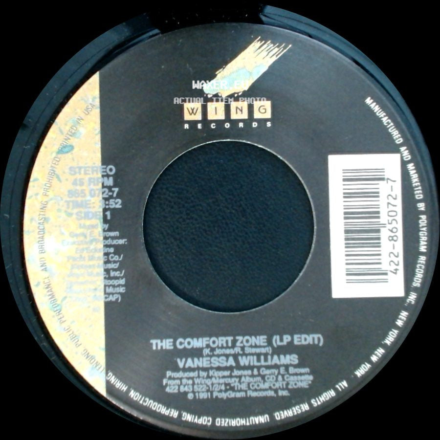 Vanessa Williams - The Comfort Zone (Lp Edit) / The Comfort Zone (Instrumental) side A