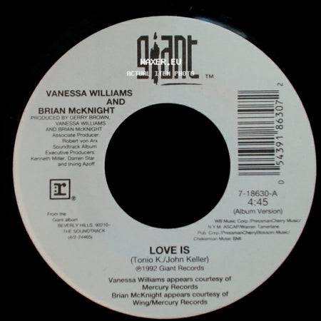 Vanessa Williams And Brian Mcknight - Love Is / Love Is side B