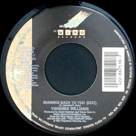 Vanessa Williams - Running Back To You (Edit) / Better Off Now side A
