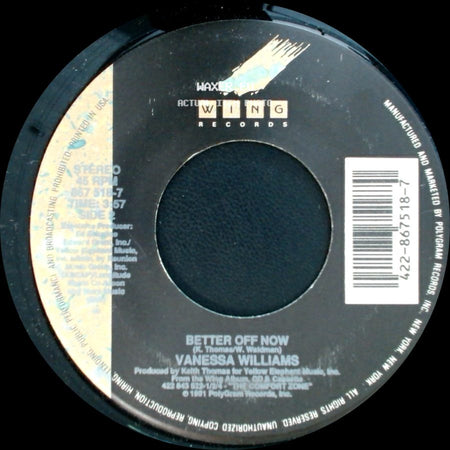 Vanessa Williams - Running Back To You (Edit) / Better Off Now side B
