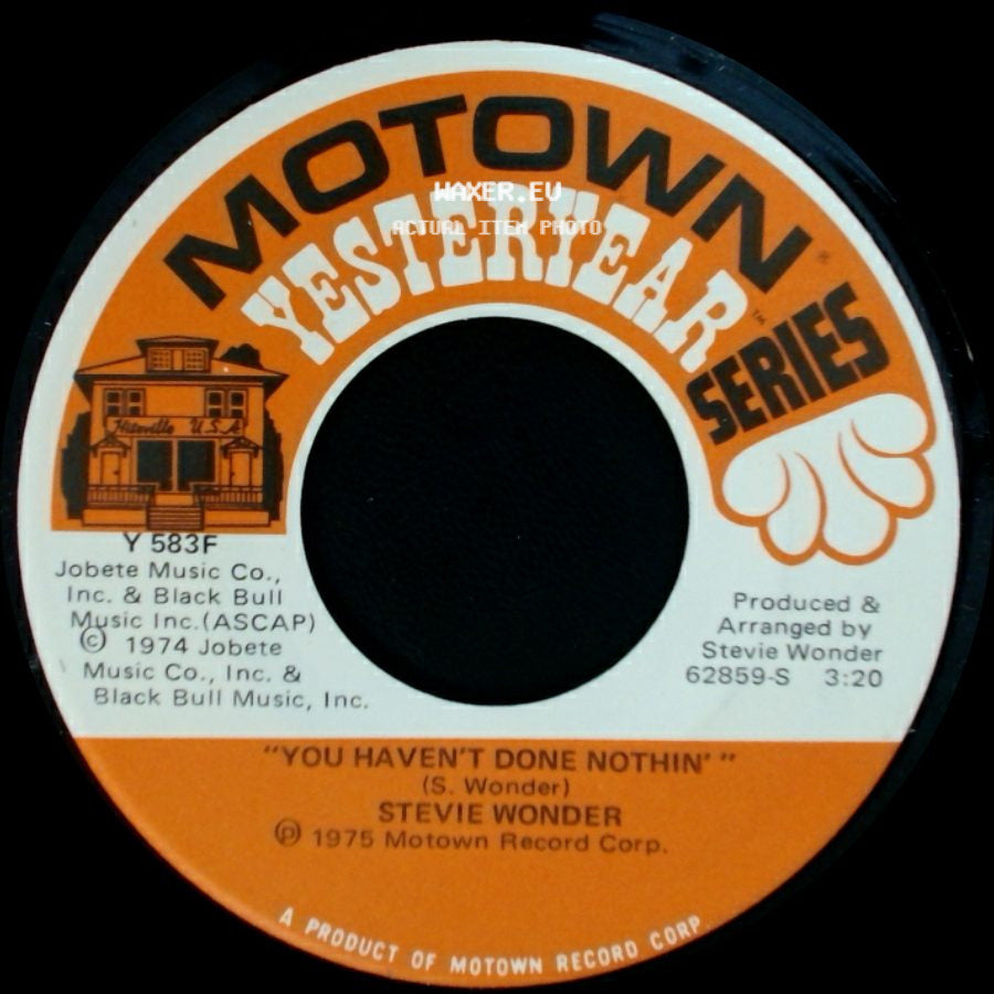 Stevie Wonder - Boogie On Reggae Woman / You Haven't Done Nothin' side B