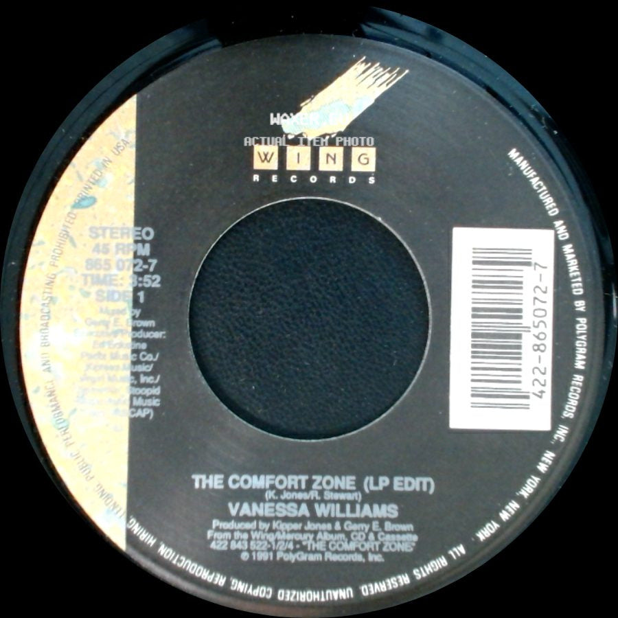 Vanessa Williams - The Comfort Zone (Lp Edit) / The Comfort Zone (Instrumental) side A