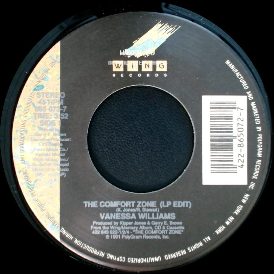 Vanessa Williams - The Comfort Zone (Lp Edit) / The Comfort Zone (Instrumental) side A