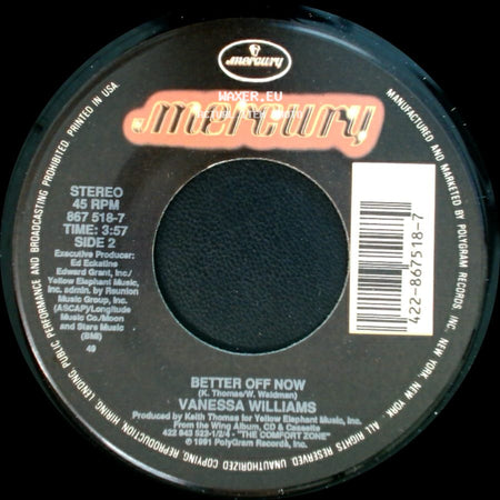 Vanessa Williams - Running Back To You (Edit) / Better Off Now side B