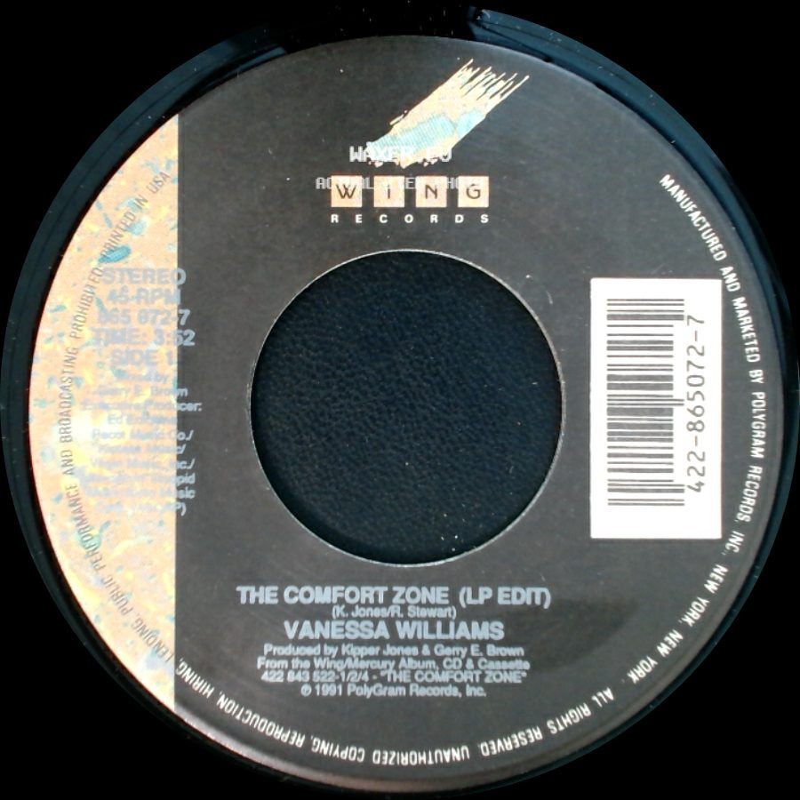 Vanessa Williams - The Comfort Zone (Lp Edit) / The Comfort Zone (Instrumental) side A