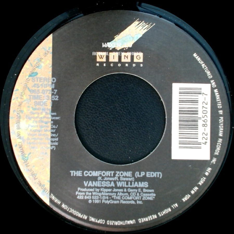 Vanessa Williams - The Comfort Zone (Lp Edit) / The Comfort Zone (Instrumental) side A