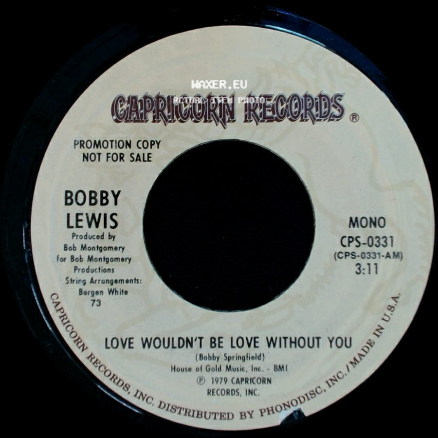 Bobby Lewis - Love Wouldn't Be Love Without You / Love Wouldn't Be Love Without You side B