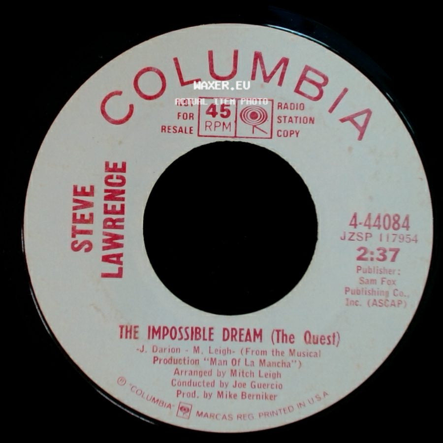 Steve Lawrence - The Impossible Dream (The Quest) / Sweet Maria side A