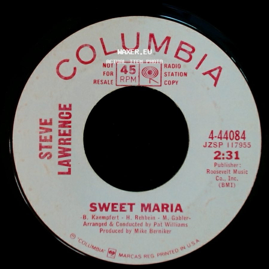 Steve Lawrence - The Impossible Dream (The Quest) / Sweet Maria side B