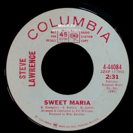 Steve Lawrence - The Impossible Dream (The Quest) / Sweet Maria side B