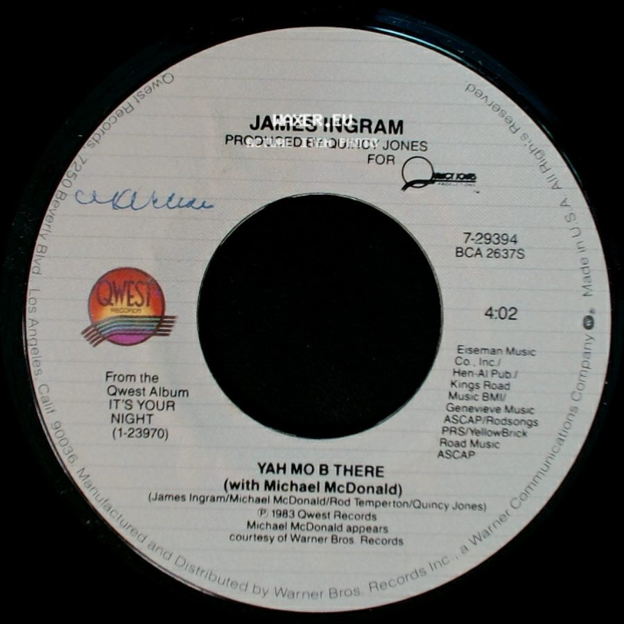 James Ingram - Yah Mo B There (With Michael Mcdonald) / Come A Da Machine (To Take A My Place) side A