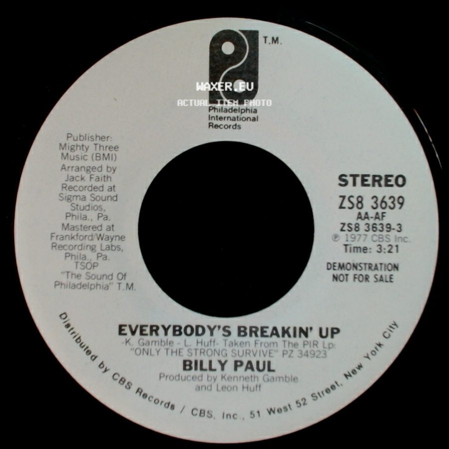 Billy Paul - Everybody's Breakin' Up / Everybody's Breakin' Up side A