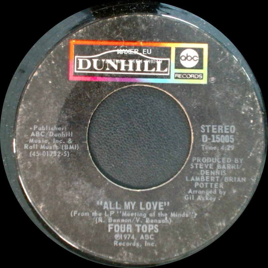 Four Tops - Midnight Flower / All My Love side B