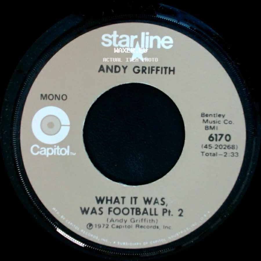 Andy Griffith - What It Was, Was Football Pt. 2 / What It Was, Was Football Pt. 1 side A