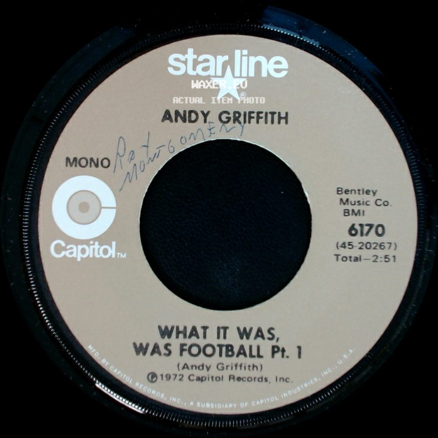 Andy Griffith - What It Was, Was Football Pt. 2 / What It Was, Was Football Pt. 1 side B