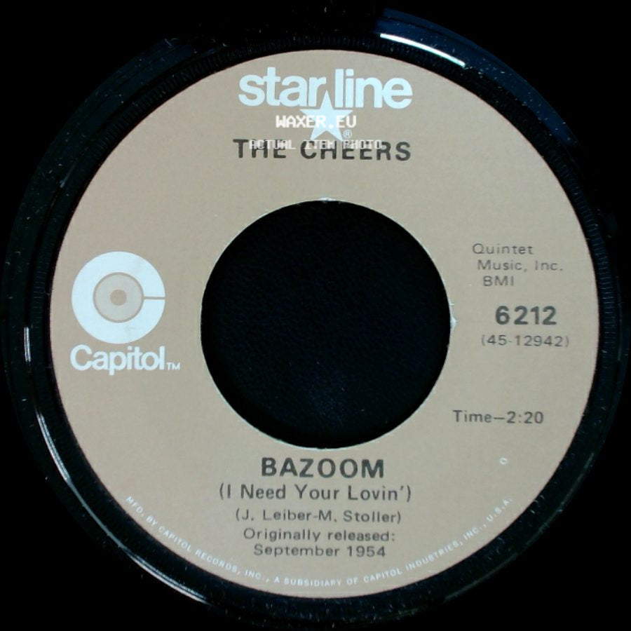 The Cheers - Bazoom (I Need Your Lovin') / Black Denim Trousers And Motorcycle Boots side A