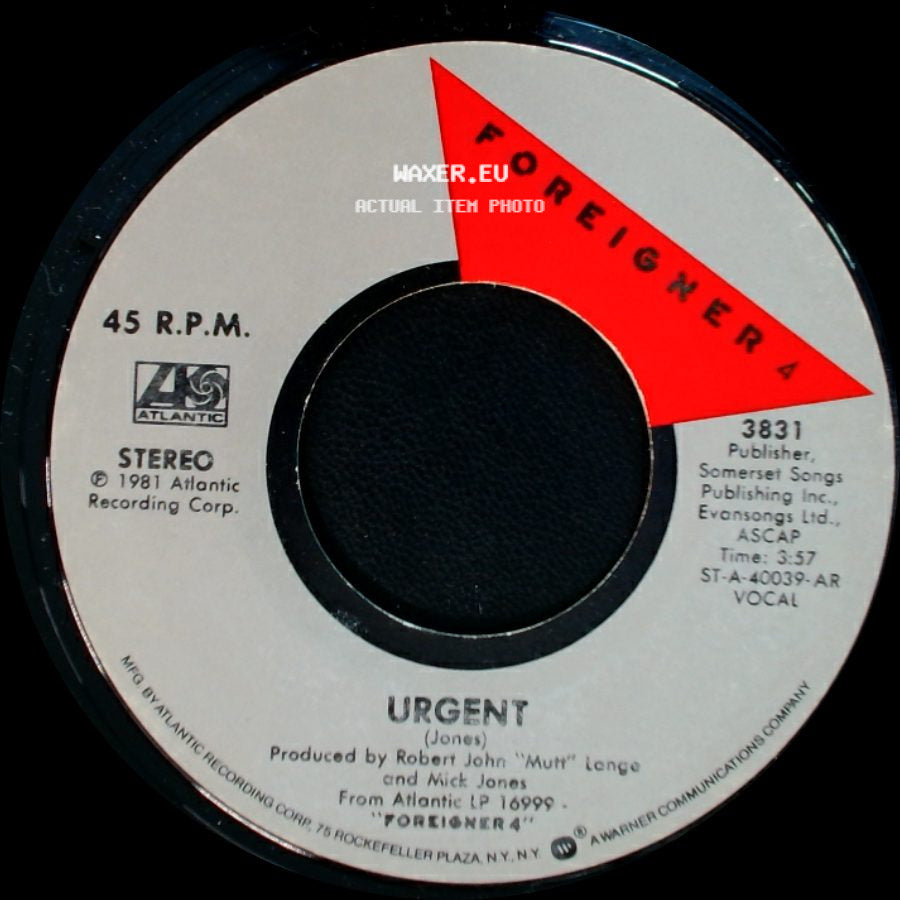 Foreigner - Urgent / Girl On The Moon side A