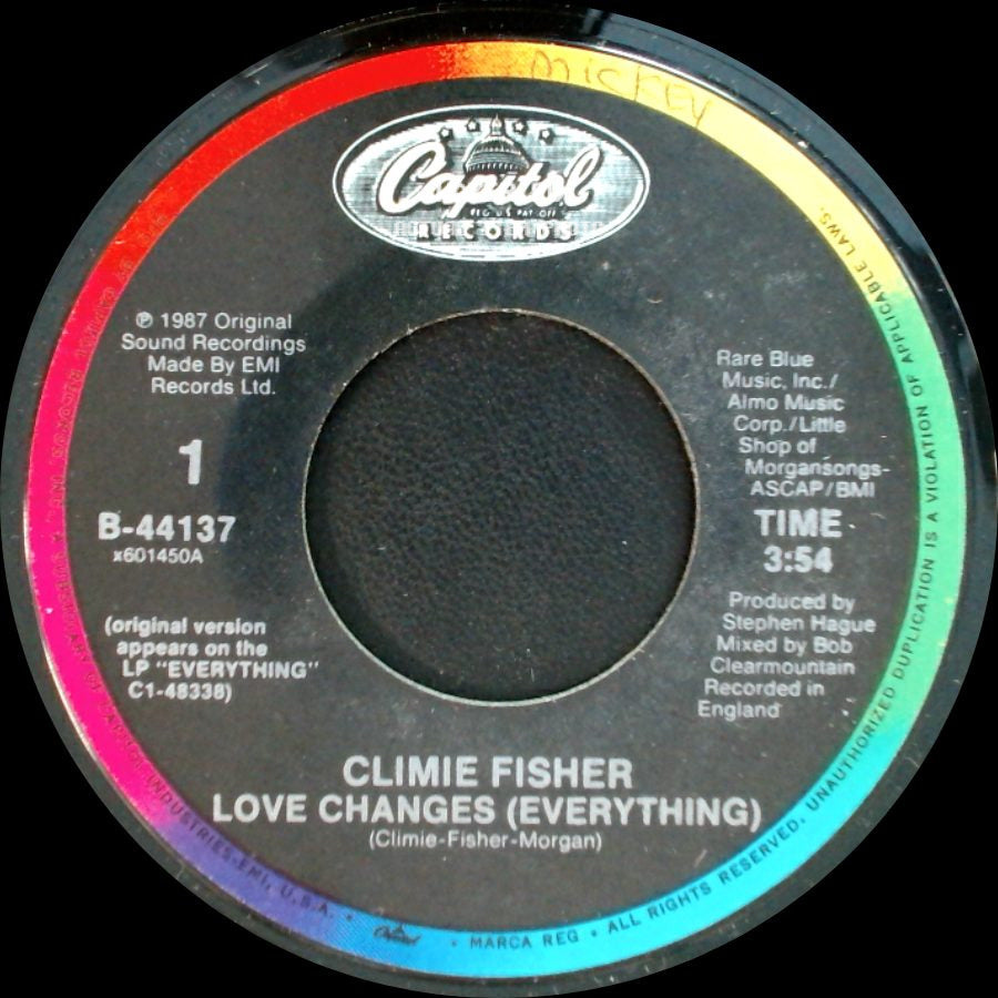 Climie Fisher - Love Changes (Everything) / Never Close The Show side A