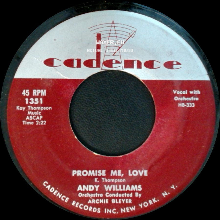 Andy Williams - Promise Me, Love / Your Hand, Your Heart, Your Love side A