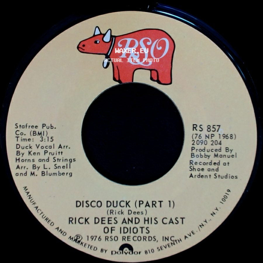 Rick Dees And His Cast Of Idiots - Disco Duck (Part Ii) Instrumental / Disco Duck (Part 1) side B