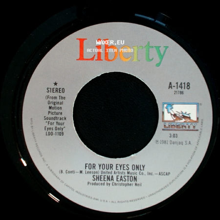 Sheena Easton - For Your Eyes Only / For Your Eyes Only side B