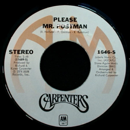 Carpenters - This Masquerade / Please Mr. Postman side B