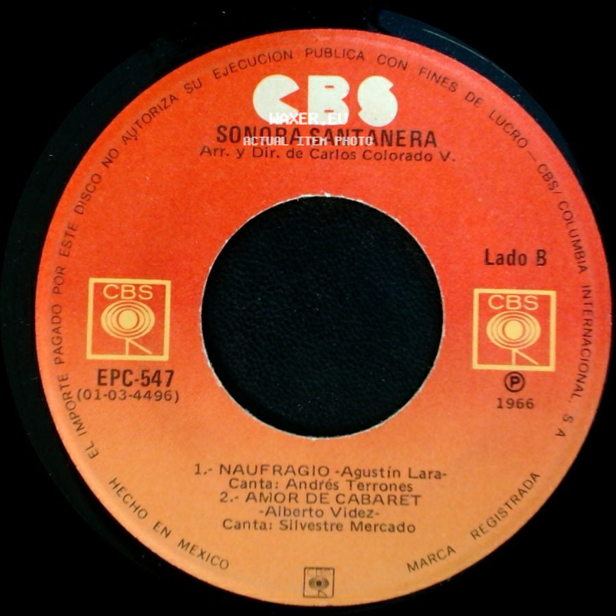 Sonora Santanera - Unknown Title A / Unknown Title B side B