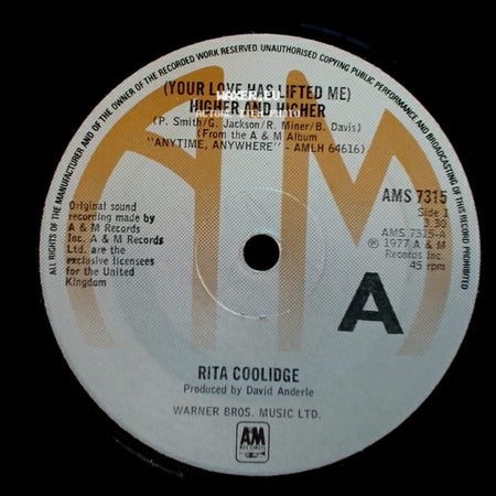 Rita Coolidge - (Your Love Has Lifted Me) Higher And Higher / I Don't Want To Talk About It side A