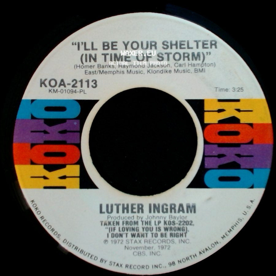 Luther Ingram - I Can't Stop / I'll Be Your Shelter (In Time Of Storm) side B